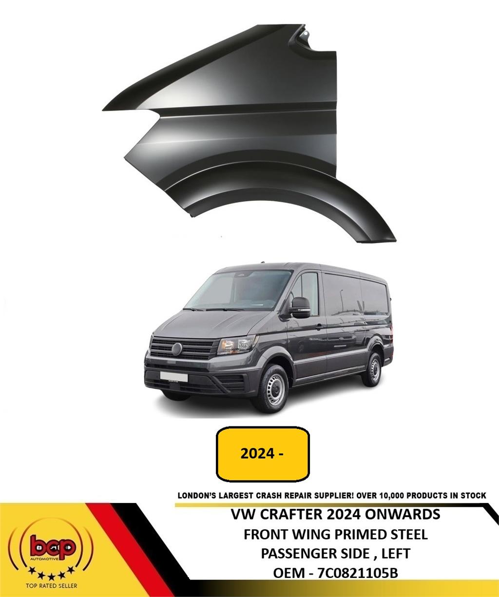 VW CRAFTER FRONT WING 2017 - 2025 LEFT PASSENGER SIDE INSURANCE APPROVED PRIMED