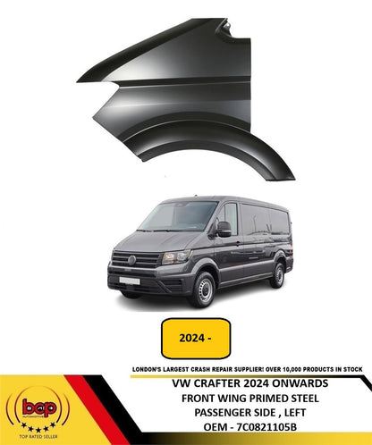VW CRAFTER FRONT WING 2017 - 2025 LEFT PASSENGER SIDE INSURANCE APPROVED PRIMED
