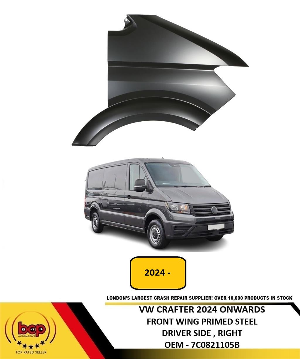 VW CRAFTER FRONT WING 2024 ONWARDS RIGHT DRIVERS SIDE INSURANCE APPROVED PRIMED