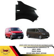 VW TRANSPORTER FRONT WING T6 2015 - 2019 DRIVER SIDE RIGHT PRIMED OEM QUALITY