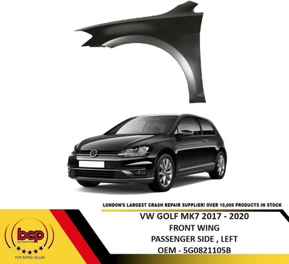 VW GOLF MK7.5 2017 - 2020 FRONT WING LEFT PASSENGERS SIDE NEW CERTIFIED PART