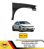 VW SCIROCCO 2008 - 2017 FRONT WING RIGHT DRIVERS NEW INSURANCE APPROVED PRIMED