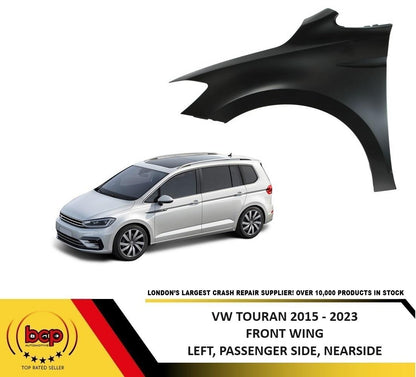 VW TOURAN 2015 - 2023 FRONT WING LEFT PASSENGERS NO IND HOLE OEM QUALITY