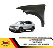 VW T-CROSS 2019 ON FRONT WING LEFT PASSENGERS SIDE PRIMED FENDER SIDE PANEL