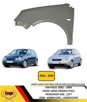 VW POLO 9N 2002 - 2005 FRONT WING PASSENGER SIDE LEFT INSURANCE OEM SPEC