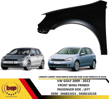 VOLKSWAGEN GOLF MK6 2008 - 2013 FRONT WING PASSENGER SIDE INSURANCE APPROVED NEW