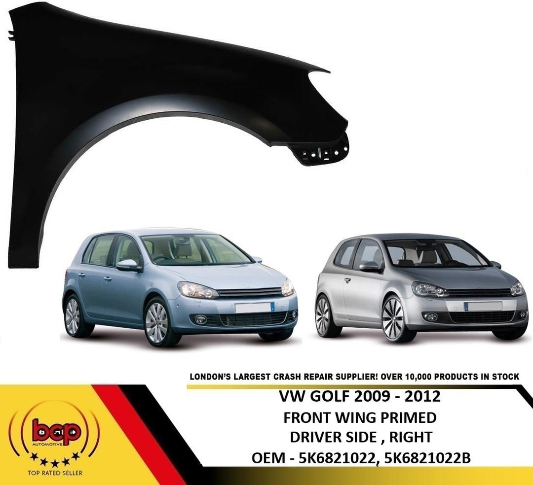 VOLKSWAGEN GOLF MK6 2008 - 2013 FRONT WING DRIVER SIDE RIGHT OFFSIDE PRIMED