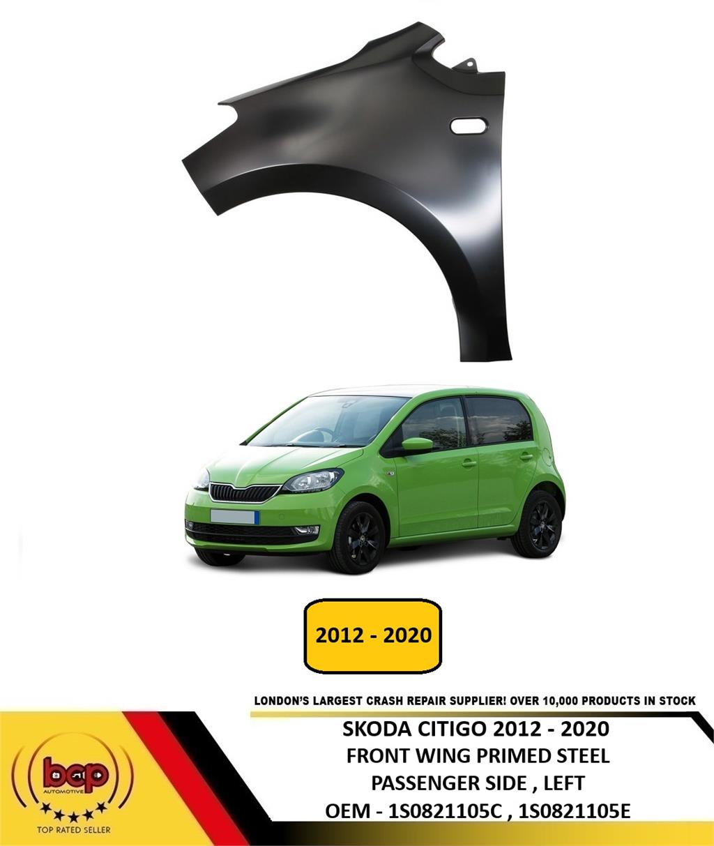 SKODA CITIGO 2012 - 2020 FRONT WING FENDER PRIMED PASSENGER SIDE LEFT