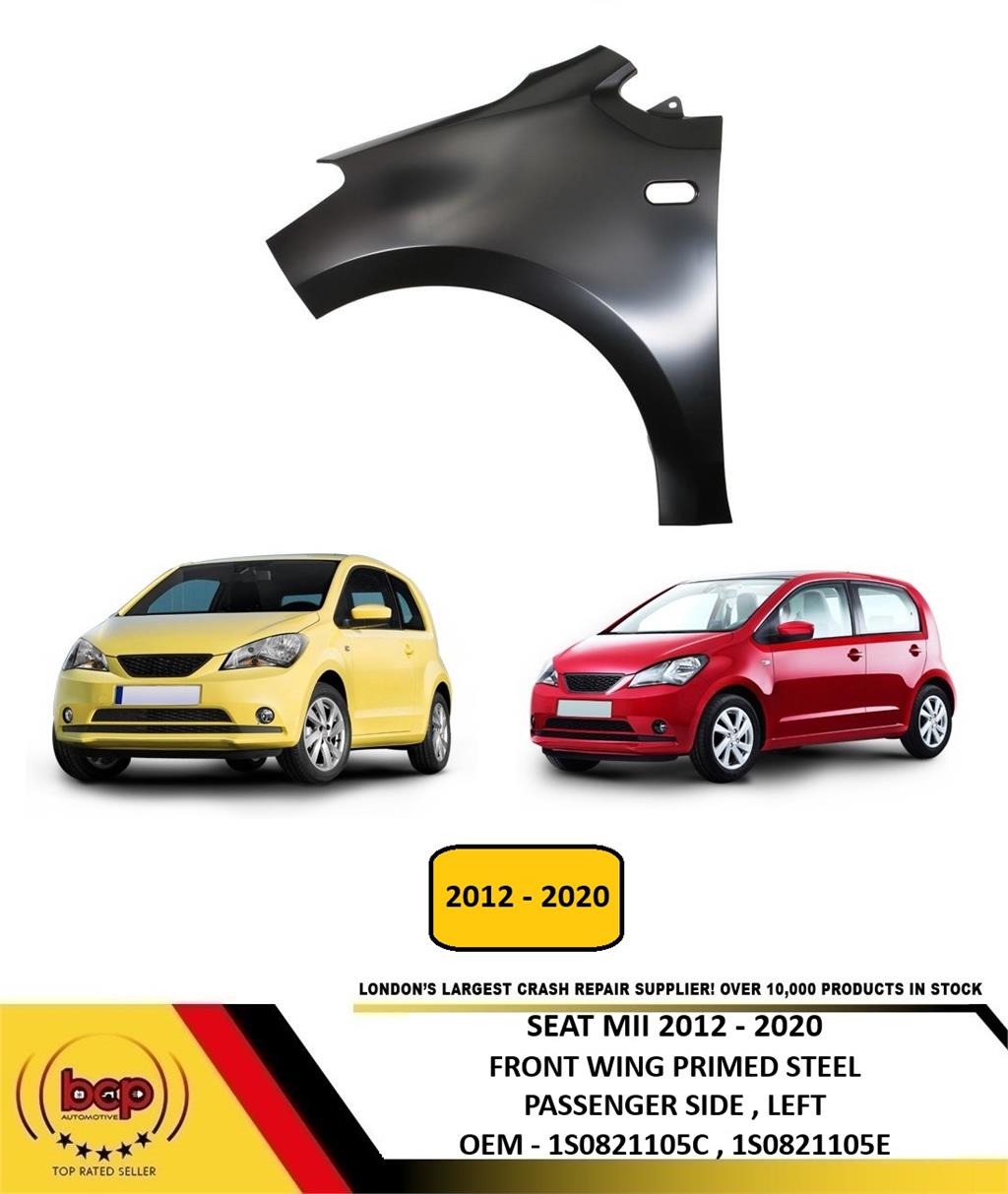 SEAT MII 2012 - 2020 FRONT WING FENDER PRIMED PASSENGER SIDE LEFT NEW