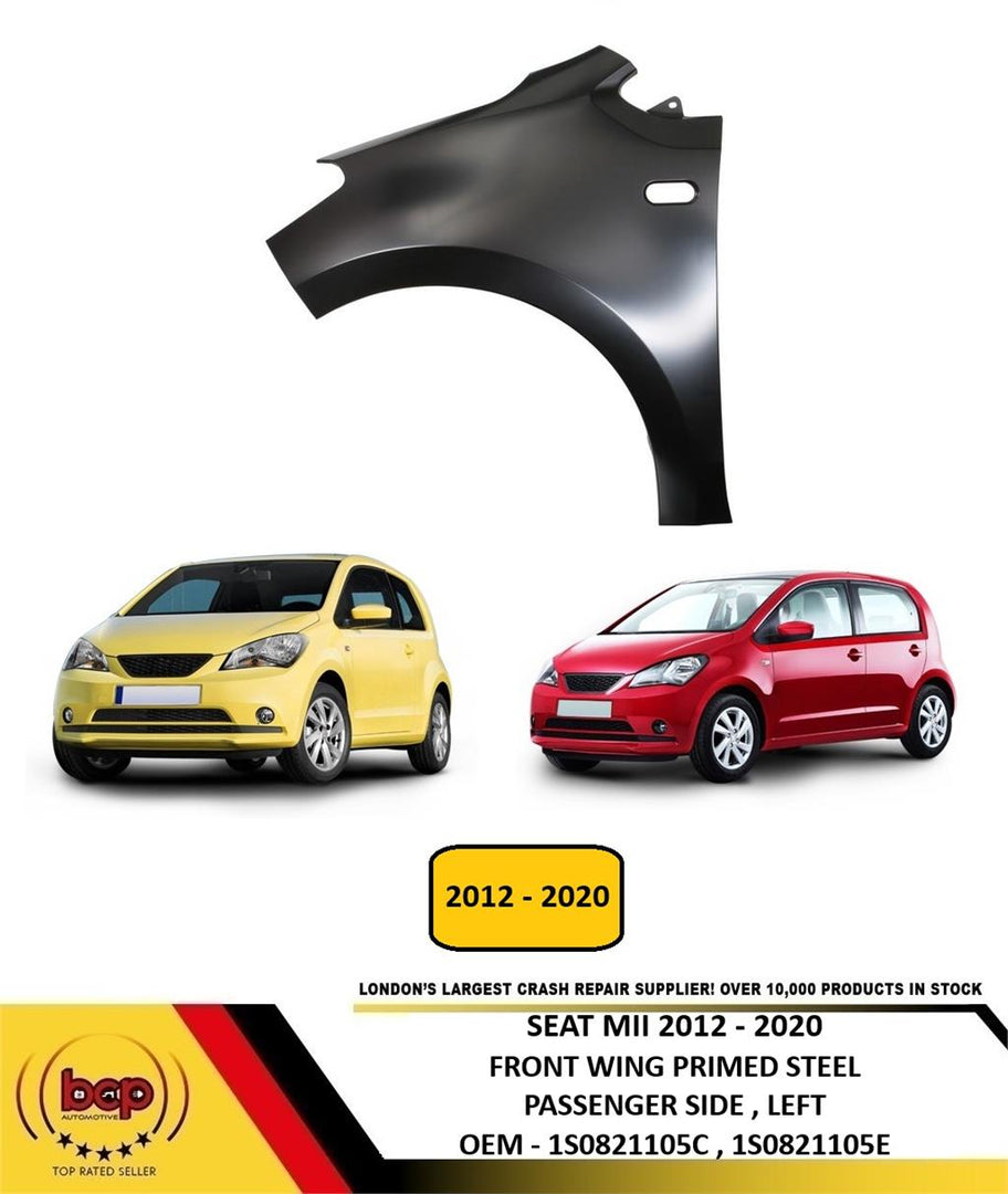 SEAT MII 2012 - 2020 FRONT WING FENDER PRIMED PASSENGER SIDE LEFT NEW