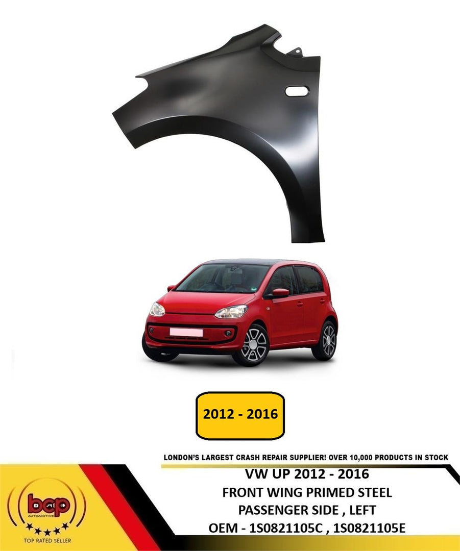 VW UP 2012 - 2016 FRONT WING FENDER PRIMED PASSENGER SIDE LEFT NEW