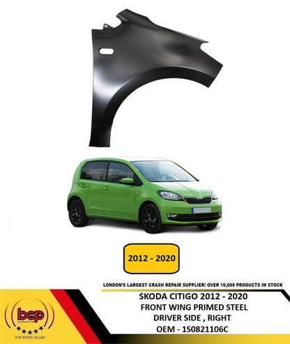 SKODA CITIGO 2012 - 2020 FRONT WING FENDER PRIMED DRIVER SIDE RIGHT NEW