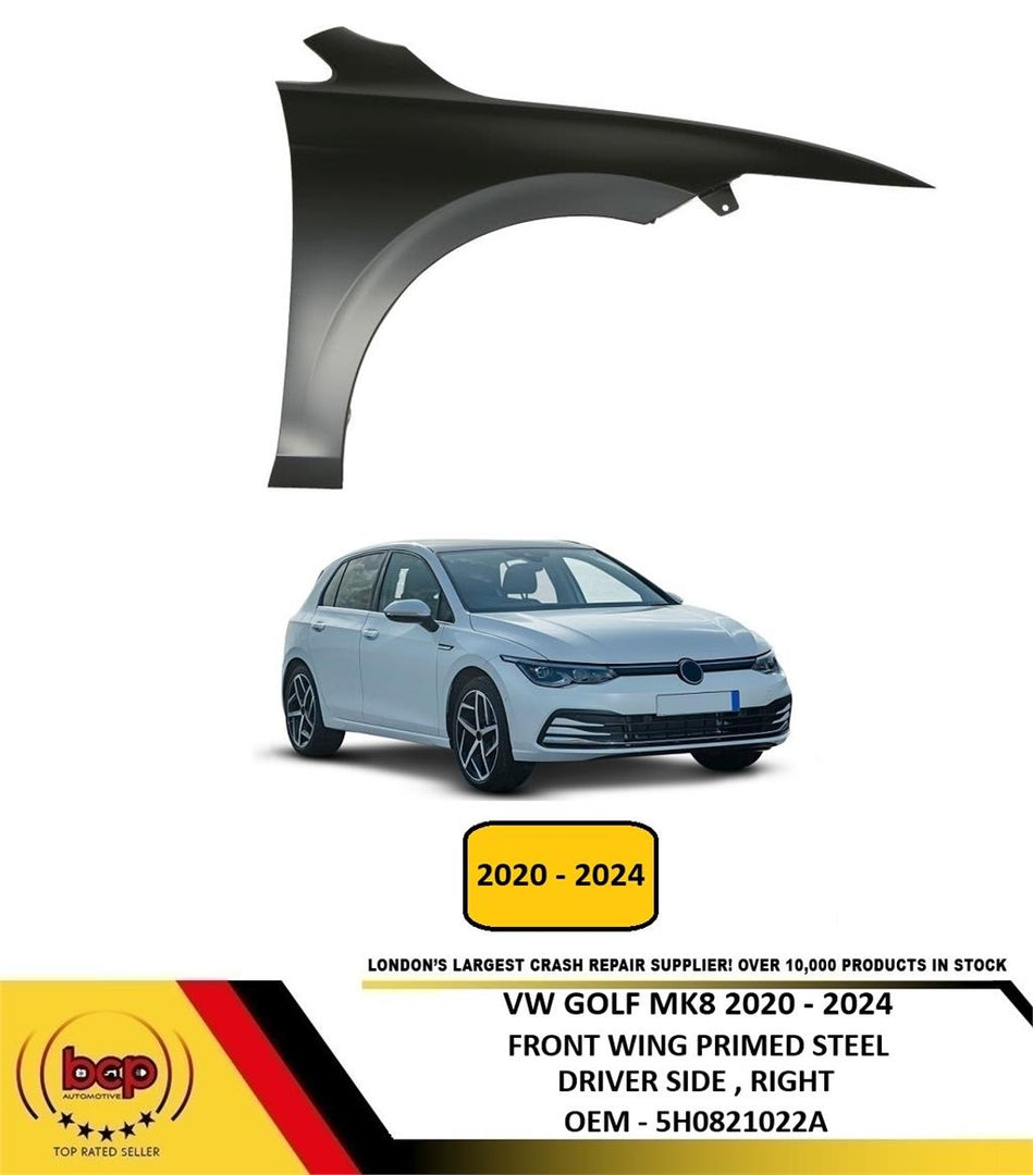 VW GOLF MK8 2020 - 2024 FRONT WING FENDER PRIMED DRIVER SIDE RIGHT NEW