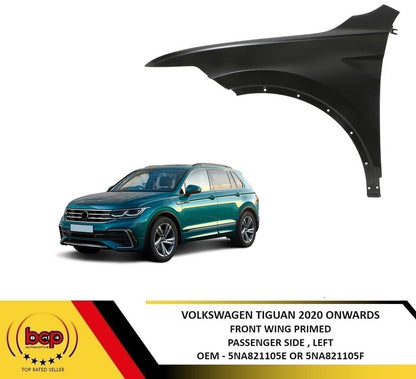 VW TIGUAN 2020 - 2024 FRONT WING PASSENGER SIDE FENDER PANEL LEFT