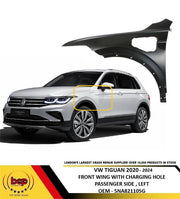 VW TIGUAN EHYBRID 2020 - 2024 FRONT WING FENDER PRIMED EV HOLE PASSENGER LEFT