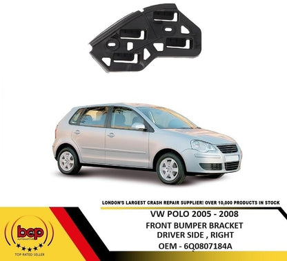 VW POLO FRONT BUMPER MOUNTING BRACKET MOUNT RIGHT DRIVER SIDE O/S 2005 - 2009