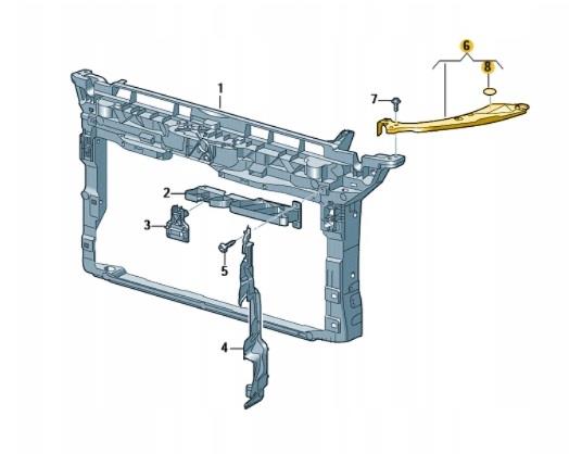 VW GOLF MK8 2020 ON HEADLIGHT UPPER MOUNT BRACKET METAL LEFT PASSENGERS SIDE