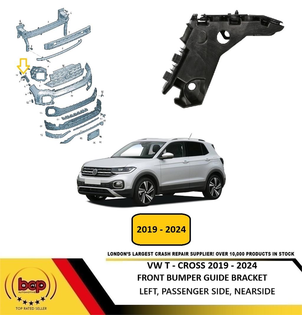 VW T-CROSS 2019 - 2024 FRONT BUMPER MOUNT GUIDE BRACKET DRIVER RIGHT 2GM807050B