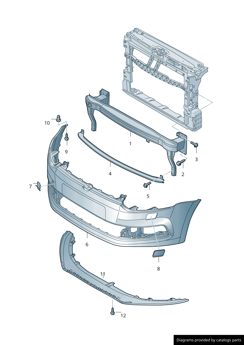 VOLKSWAGEN POLO FRONT BUMPER REINFORCEMENT CARRIER 6R 2009 - 2017 CRASH BAR