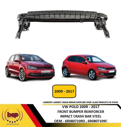VOLKSWAGEN POLO FRONT BUMPER REINFORCEMENT CARRIER 6R 2009 - 2017 CRASH BAR