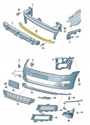 VW GOLF MK7 2013 -2017 FRONT BUMPER LOWER REINFORCER IMPACT CRASH BAR 5G0807651A