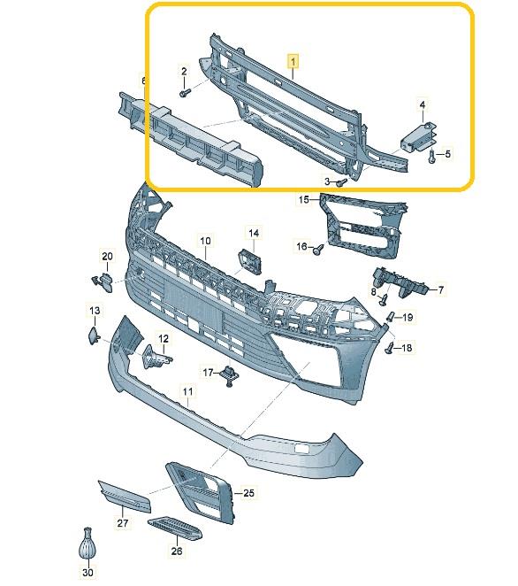 VW CRAFTER FRONT BUMPER 2017 ON FRONT BUMPER CARRIER REINFORCEMENT CRASH BAR
