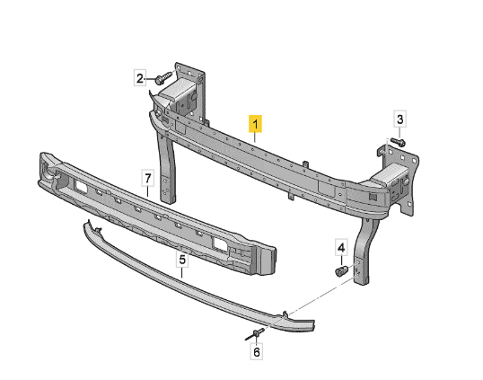 VW T-CROSS 2023 ON FRONT BUMPER REINFORCER IMPACT CRASH BAR BEAM 2GM807109B