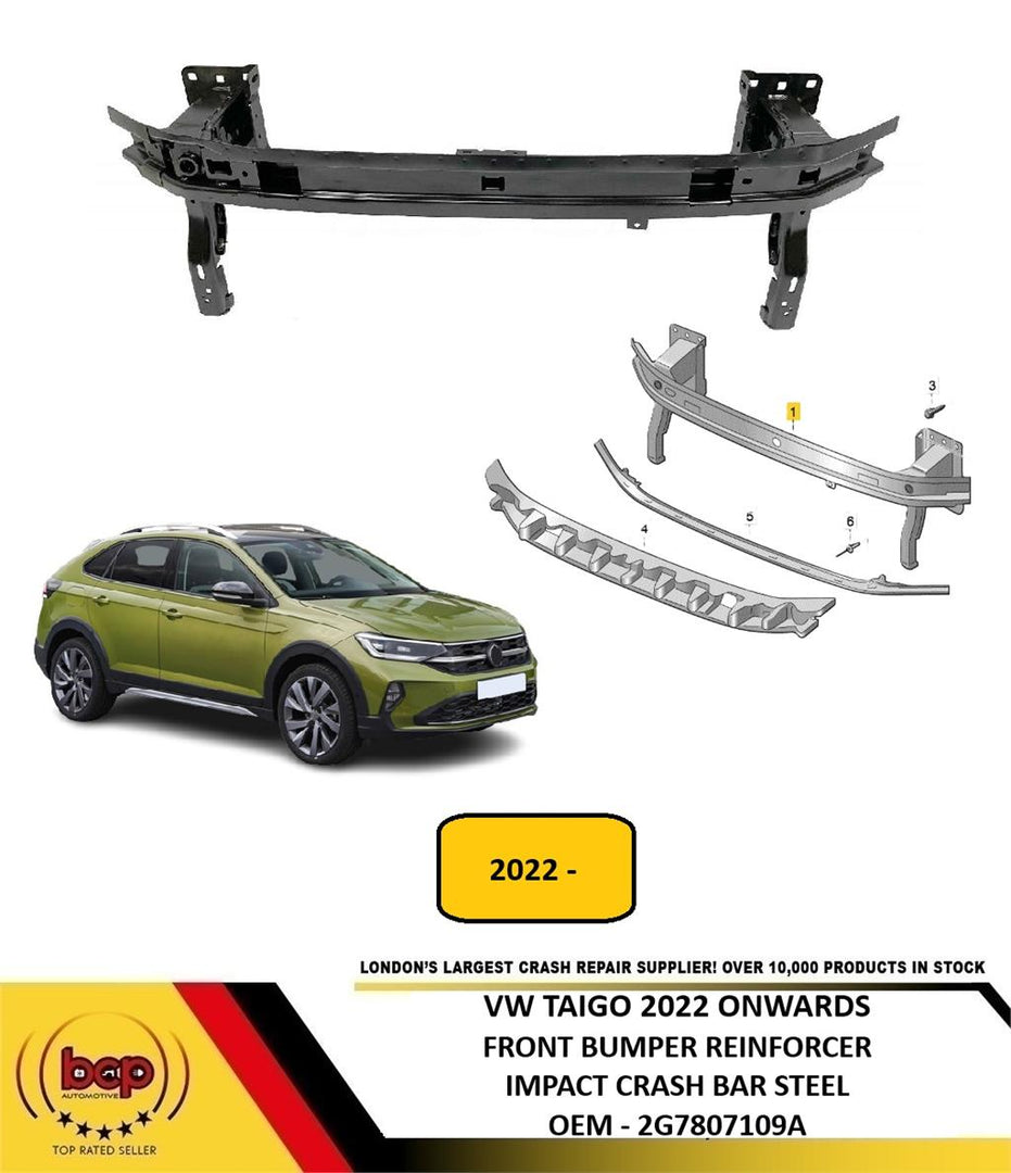 VW TAIGO 2022 ONWARDS FRONT BUMPER REINFORCER IMPACT CRASH BAR STEEL 2G7807109A