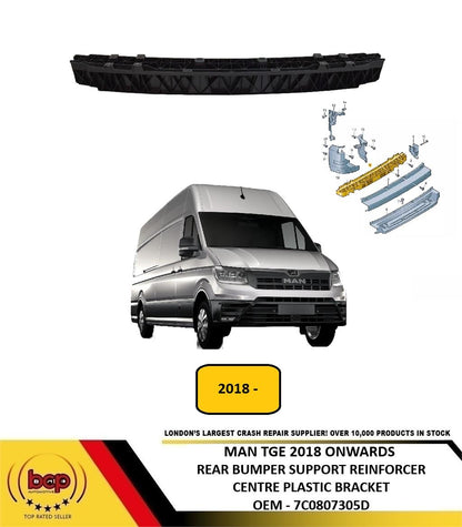 MAN TGE 2018 ON REAR BUMPER REINFORCEMENT CRASH IMPACT BAR ABSORBER PLASTIC NEW