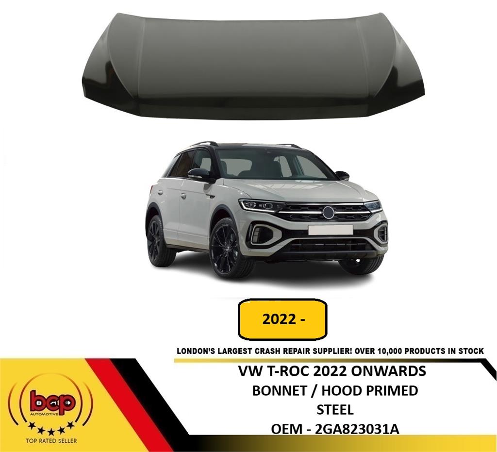 VW T-ROC 2022 ONWARDS BONNET HOOD PRIMED STEEL NEW OEM 2GA823031A