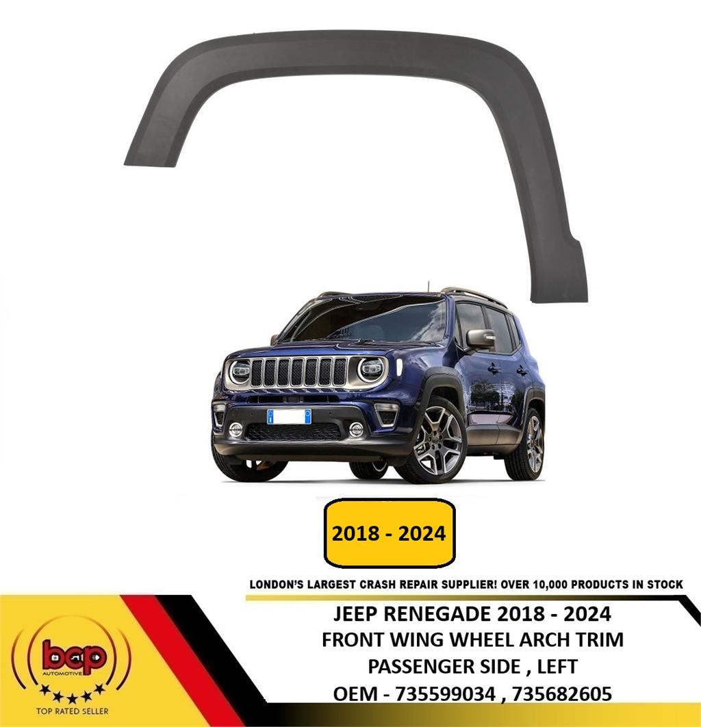 JEEP RENEGADE 2018 -2024 FRONT WING WHEEL ARCH MOULDING TRIM PASSENGER SIDE LEFT
