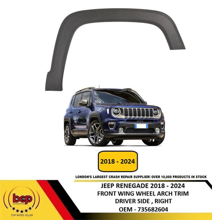JEEP RENEGADE 2018 - 2024 FRONT WING WHEEL ARCH MOULDING TRIM DRIVER RIGHT