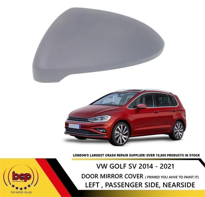 VW GOLF SV 2014 - 2020 DOOR WING MIRROR COVER LEFT PASSENGER SIDE 5G0857537E