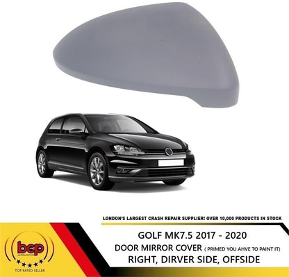 VW GOLF MK7.5 2017 – 2020 DOOR WING MIRROR COVER RIGHT DRIVERS SIDE 5G0857538E