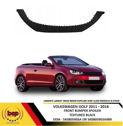 VW GOLF 2011 - 2016 FRONT BUMPER LOWER SPOILER DEFLECTOR CONVERTABLE ONLY
