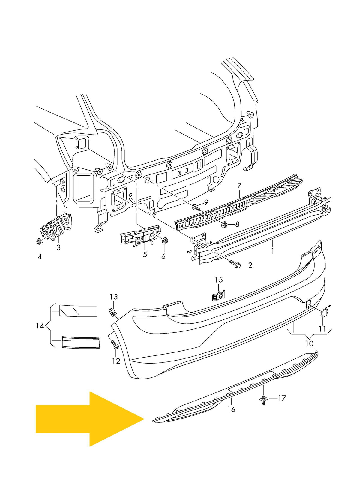 VW POLO 2017 - 2021 REAR BUMPER LOWER SPOLIER DIFFUSER 2G6807568H