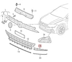 Load image into Gallery viewer, VW POLO 2018 -2021 FRONT BUMPER LOWER MOULDING GRILLE WITH CHROME TRIM RIGHT O/S