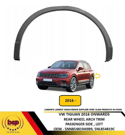 VW TIGUAN 2016 -2020 REAR WHEELARCH TRIM MOULDING PASSENGER SIDE LEFT