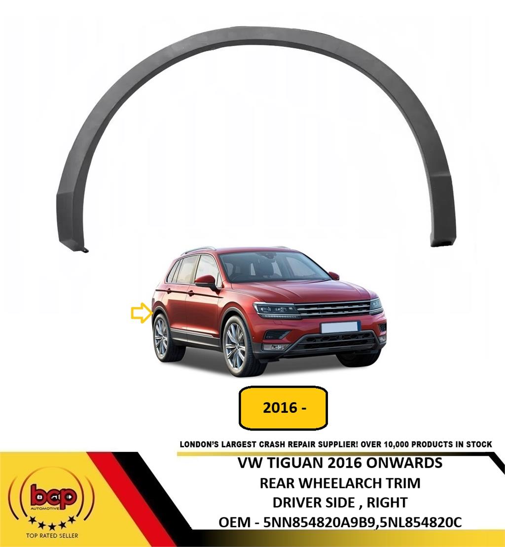 VW TIGUAN 2016 -2020 REAR WHEELARCH TRIM MOULDING DRIVER SIDE RIGHT