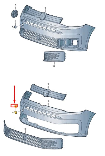 VW CADDY 2021 ONWARDS FRONT BUMPER TOW EYE HOOK COVER SMOOTH BLACK FOR PAINTING