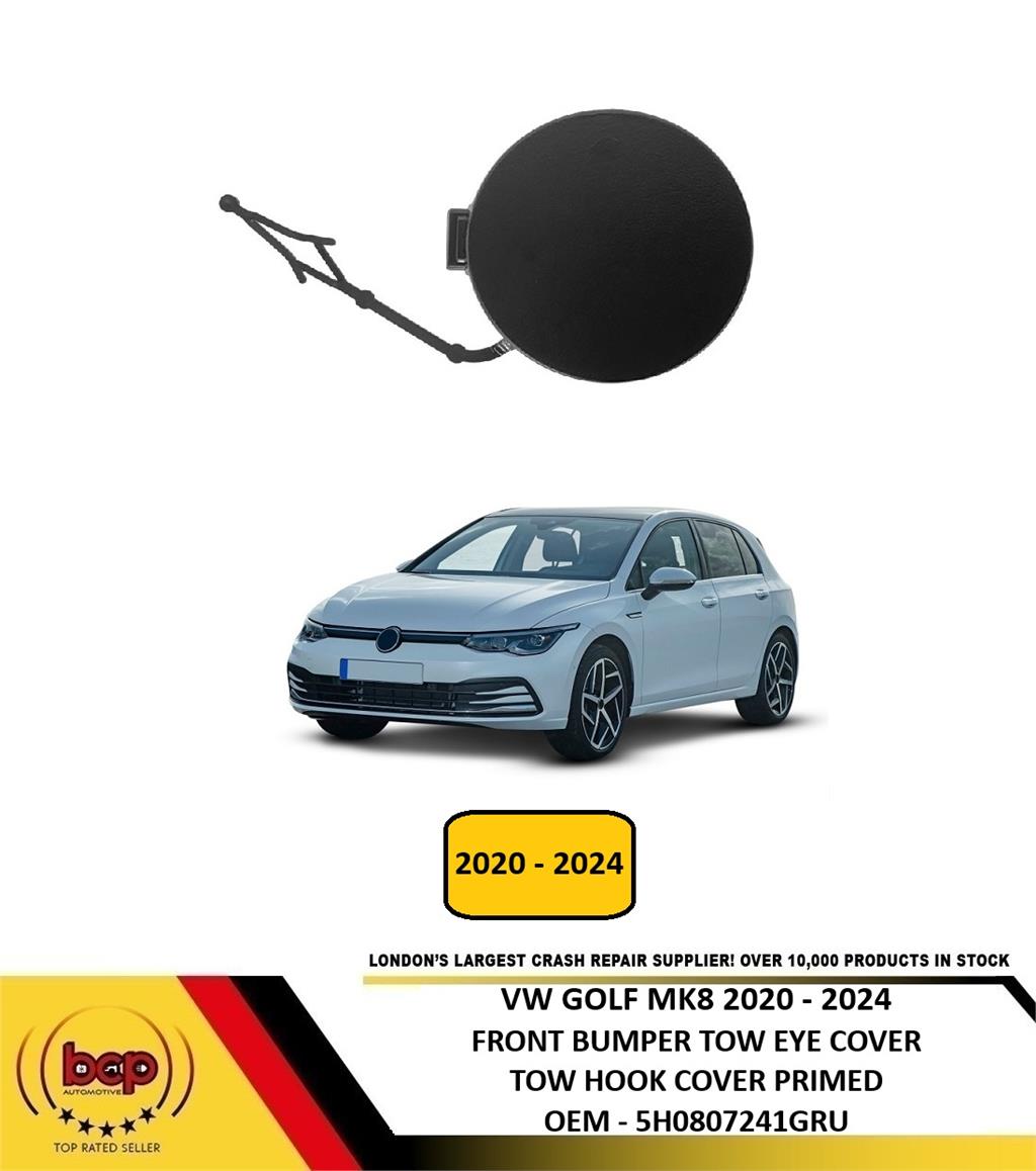 VW GOLF MK8 2020 - 2024 FRONT BUMPER TOW EYE COVER PRIMED OEM QUALITY NEW