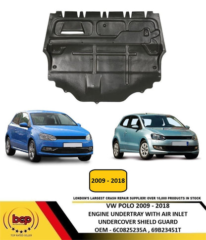 VW POLO 2009 - 2018 ENGINE UNDERTRAY UNDERCOVER SHIELD WITH AIR INLET 6C0825235A