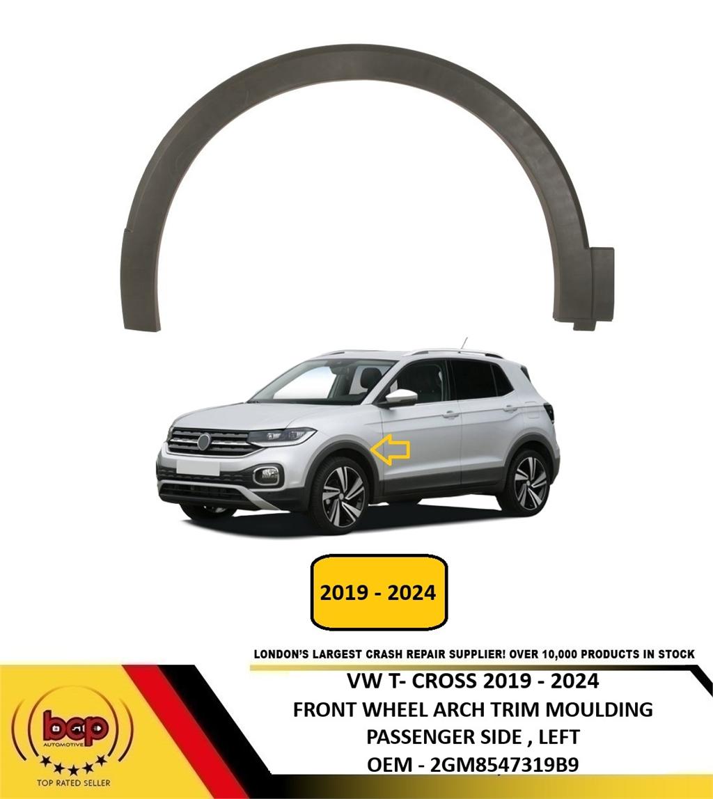 VW T - CROSS 2019 - 2024 FRONT WHEEL ARCH TRIM MOULDING TEXTURED PASSENGER LEFT