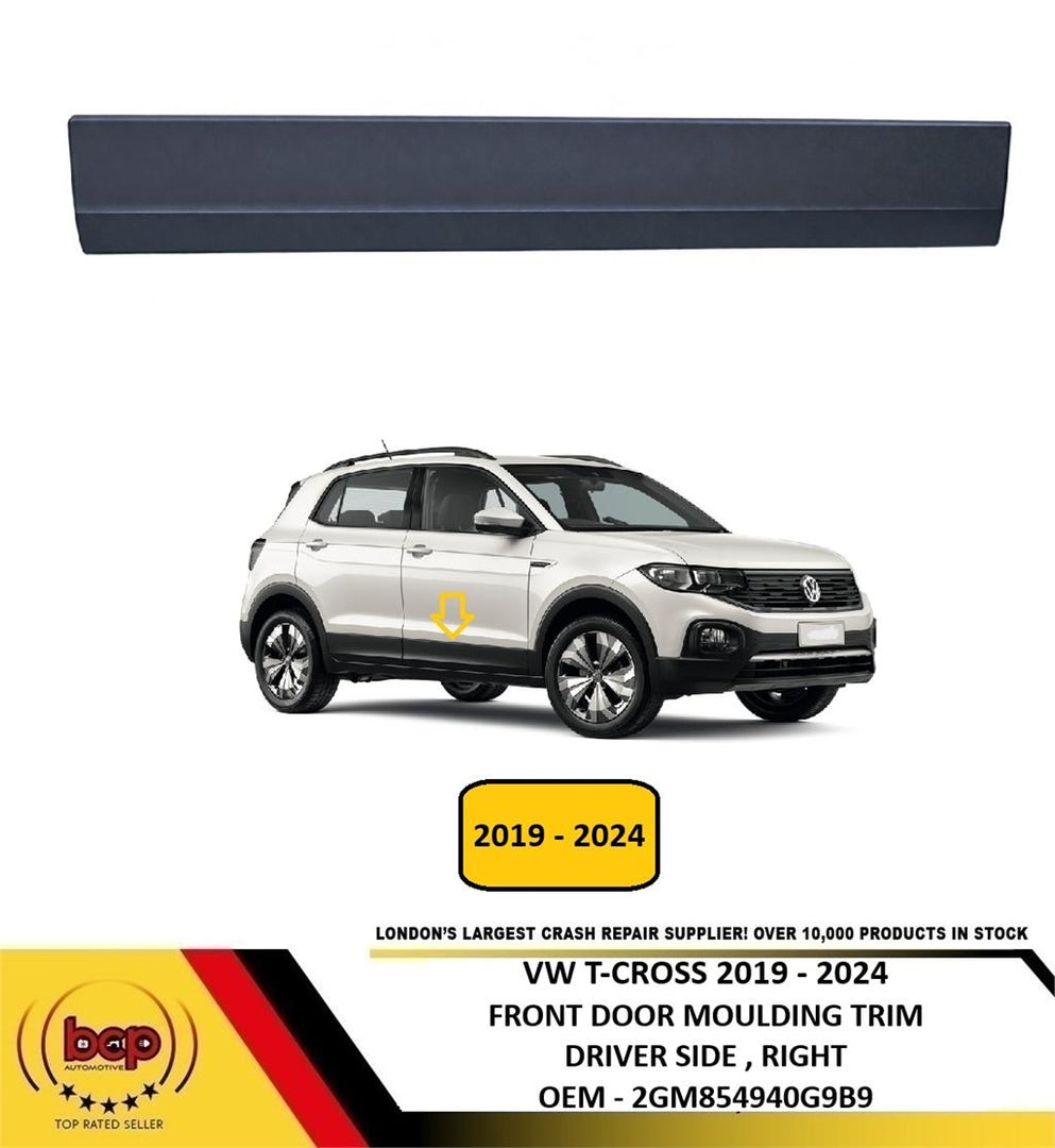 VW T-CROSS 2019 - 2024 FRONT DOOR MOULDING TEXTURED DRIVER RIGHT 2GM854940G9B9