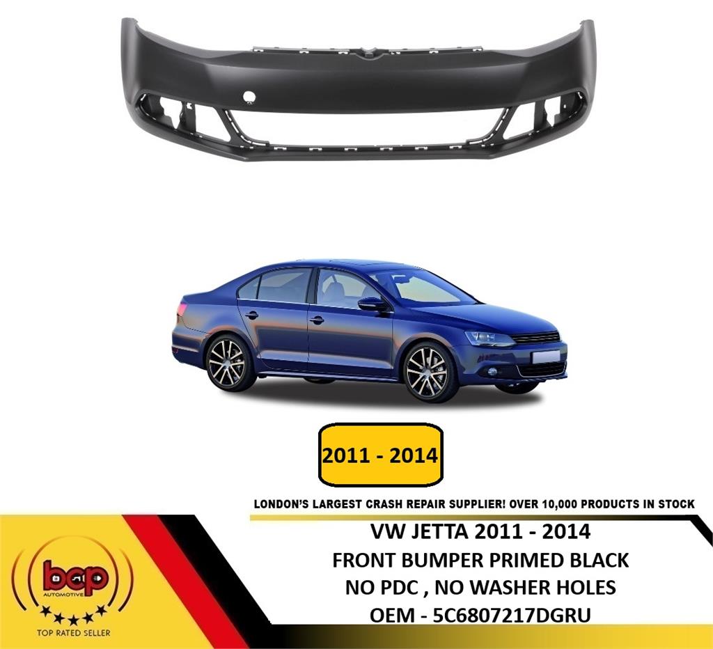 VW JETTA 2011 – 2015 FRONT BUMPER NO PDC OR WASH HOLES PRIMED CERTIFIED NEW