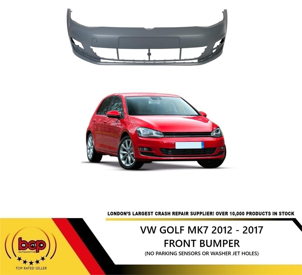VW GOLF MK7 FRONT BUMPER PRIMED 2012 - 2017 NO PARKING SENSOR OE Quality