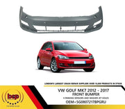 WW GOLF MK7 2012 - 2016 FRONT BUMPER PRIMED WITH 4 PARKING SENSOR & WASHER JET
