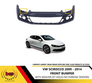 Vw Scirocco 2008-2014 Front Bumper Primed WITH Washer NO Sensor Holes