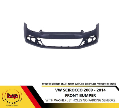 Vw Scirocco 2008-2014 Front Bumper Primed WITH Washer NO Sensor Holes