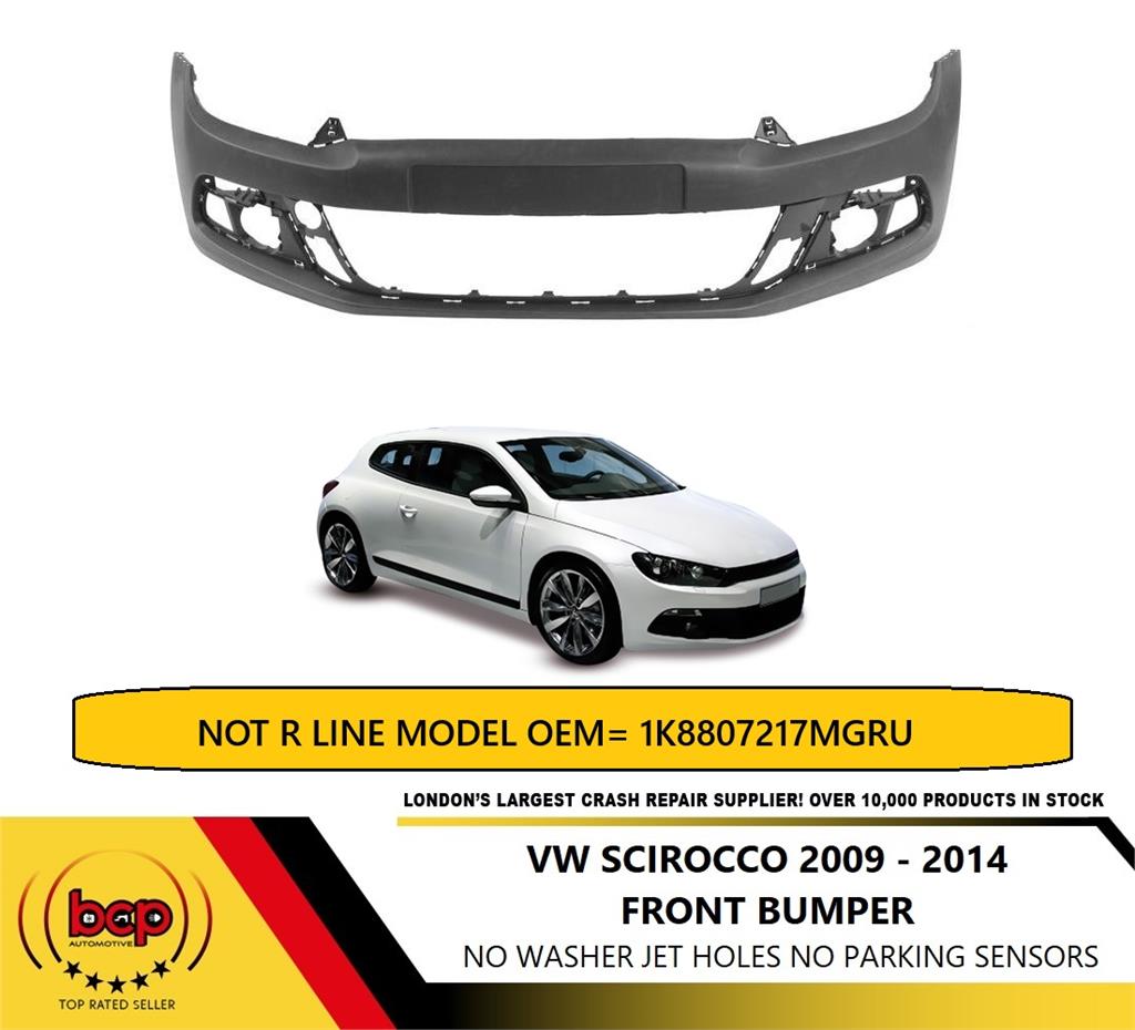 Vw Scirocco 2008-2014 Front Bumper Primed No Washer Or Sensor Holes High Quality